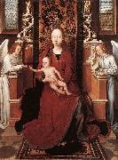 Hans Memling Virgin and Child Enthroned with Two Angels painting